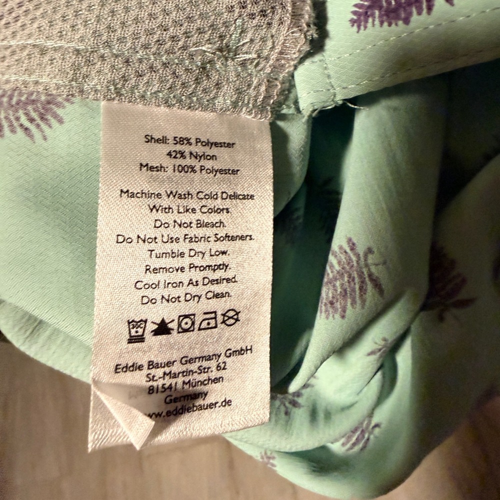 Eddie Bauer Large Outdoor Shirt‎ Mint Green UPF Hiking Roll Tab Sleeve Pockets - Picture 7 of 10